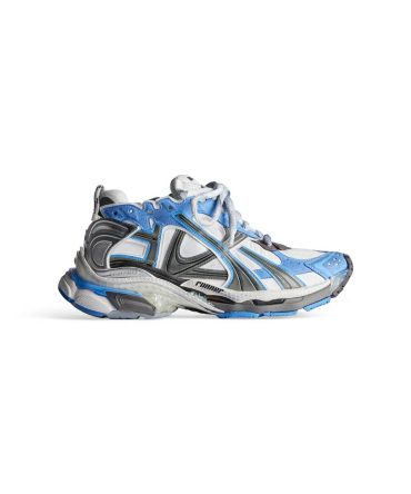 Mens Runner Sneaker in Blue/white/grey