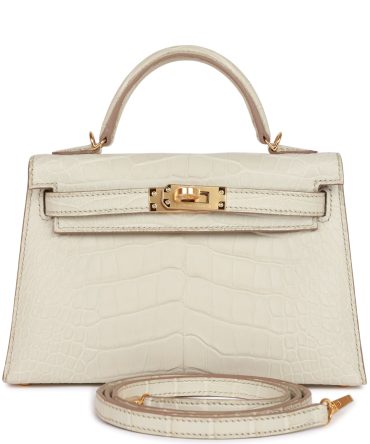Hermes Kelly Sellier 20 Beton Matte Alligator Gold Hardware