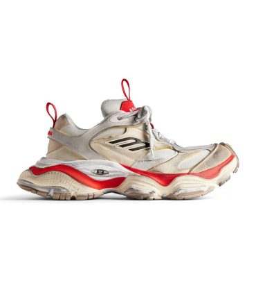 Mens Cargo Sneaker  in Beige/grey/red