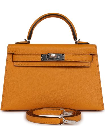 Hermes Kelly Sellier 20 Moutarde Chevre Palladium Hardware