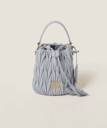 Matelassé nappa leather bucket bag
