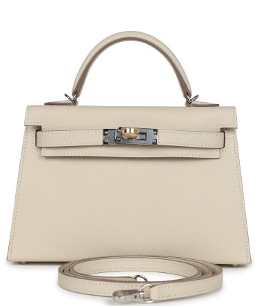 Hermes Kelly Sellier 20 Craie Epsom Electrum Hardware