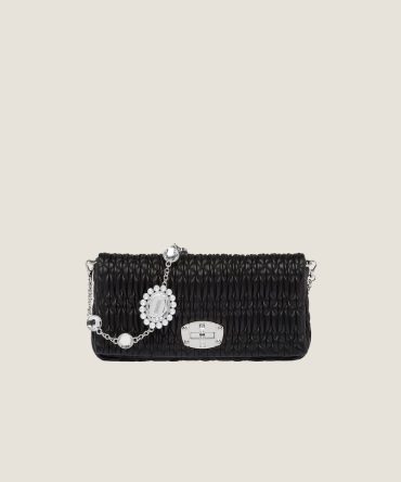 Miu Miu Iconic Crystal Cloqué Nappa leather bag