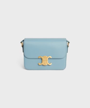 TEEN TRIOMPHE BAG IN SHINY CALFSKIN CALIFORNIA BLUE