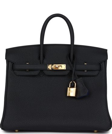 Hermes Birkin 25 Black Verso Togo Gold Hardware
