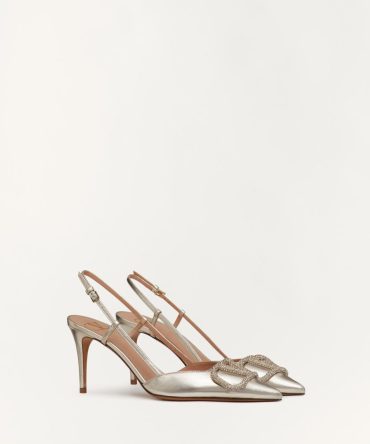 VLOGO GLOW LAMINATED NAPPA SLINGBACK PUMP 80 MM / 3.15 IN.