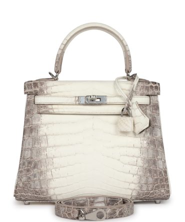 Hermes Kelly Retourne 25 Himalaya Niloticus Crocodile Palladium Hardware