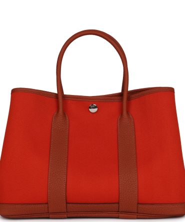 Hermes Garden Party 30 Terre Battue and Cuivre Toile Canvas and Negonda Palladium Hardware