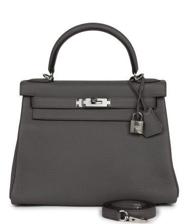 Hermes Kelly Retourne 28 Etain Togo Palladium Hardware