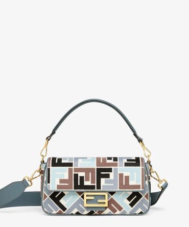 Baguette Canvas Bag With Multicolor FF Embroidery