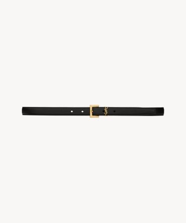 cassandre thin belt with square buckle in grained leather