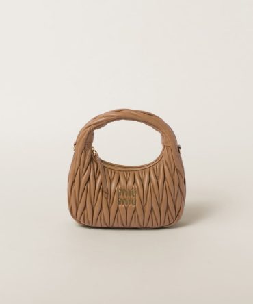 Wander matelassé nappa leather hobo bag