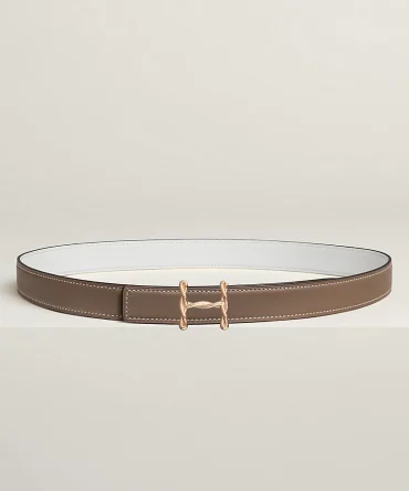 H Torsade belt buckle & Reversible leather strap 24 mm