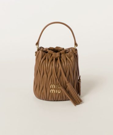 Matelassé nappa leather bucket bag