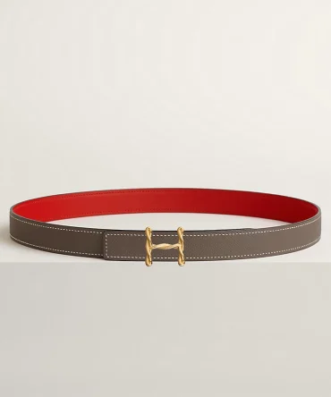 H Torsade belt buckle & Reversible leather strap 24 mm