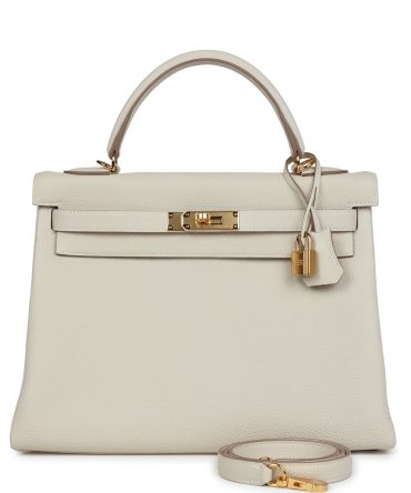 Hermes Kelly Retourne 32 Craie Togo Gold Hardware