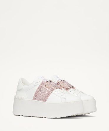FLATFORM ROCKSTUD UNTITLED SNEAKER IN CALFSKIN WITH MICRO STUDS