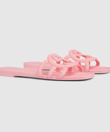 Womens Interlocking G slide sandal