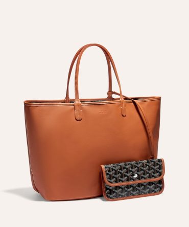 Goyard Goyardine Black and Brown Anjou PM Reversible Tote Palladium Hardware