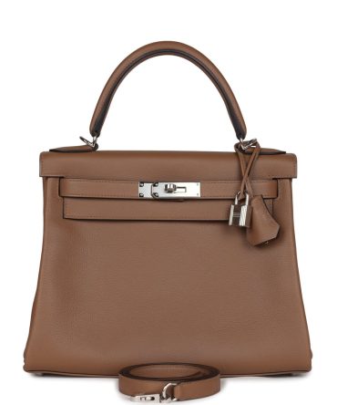 Hermes Kelly Retourne 28 Alezan Evercolor Palladium Hardware