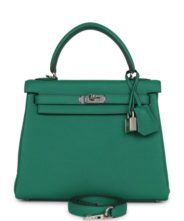 Hermes Kelly Retourne 25 Vert Vertigo Togo Palladium Hardware