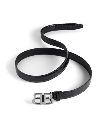 Women’s Monaco Belt Crocodile Embossed in Black