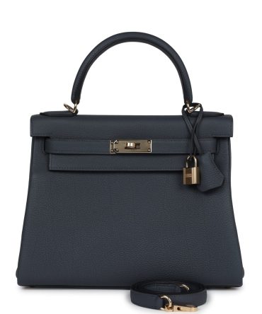 Hermes Kelly Retourne 28 Gris Misty Togo Permabrass Hardware