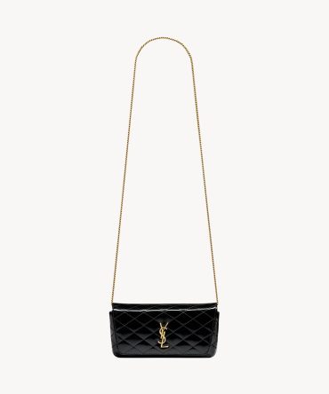 YSL Gaby Chain Phone Holder in Patent Leather
