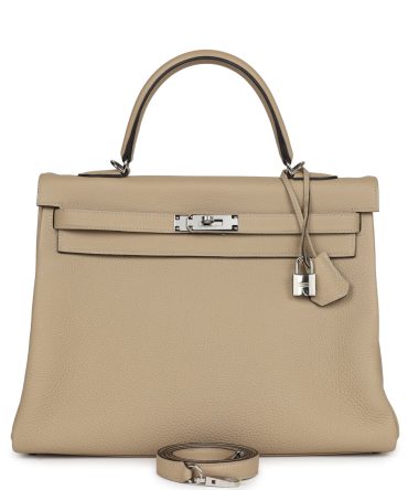 Hermes Kelly Retourne 35 Trench Togo Palladium Hardware