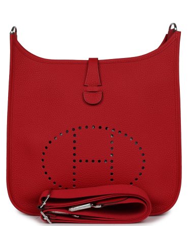 Hermes Evelyne III PM Vermillion Clemence Palladium Hardware