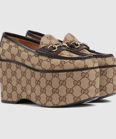 Womens Gucci Horsebit platform loafer