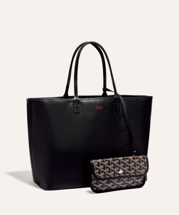 Goyard Goyardine Black Anjou PM Reversible Tote Bag Palladium Hardware