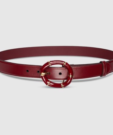 Belt with round bamboo buckle