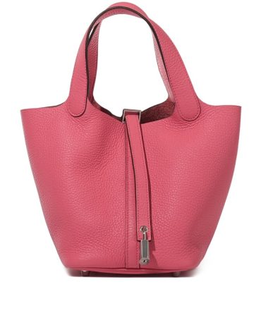 Hermes Rose Azalée Clemence Picotin Lock 18 Palladium Hardware