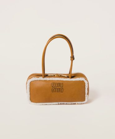 Beau shearling top-handle bag