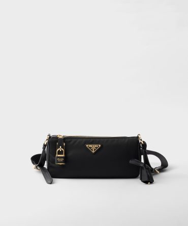 Small Re-Nylon and Leather Shoulder Bag