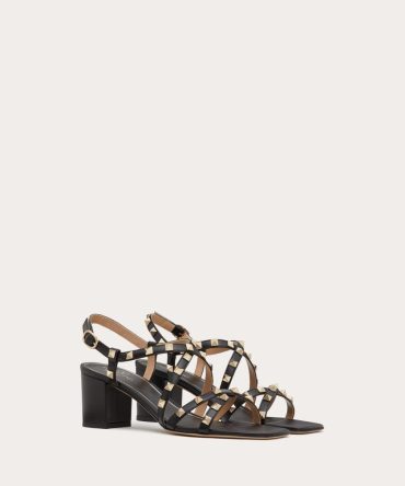 ROCKSTUD CALFSKIN SANDAL WITH STRAPS 60MM