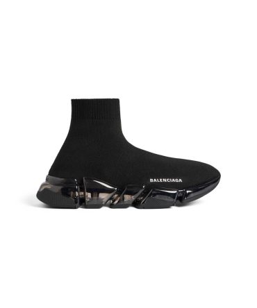 Womens Speed 2.0 Full Clear Sole Recycled Knit Sneaker  in Black