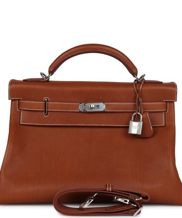 Hermes Kelly 42 Maxi Fauve Barenia Faubourg Palladium Hardware