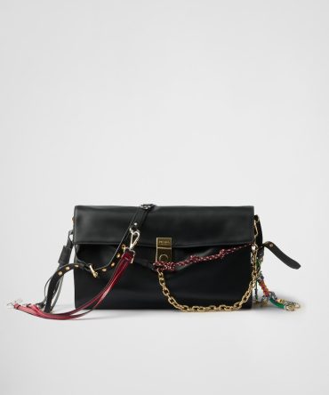 Prada Soft Sound Large Leather Shoulder Bag With Charms