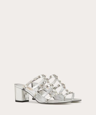 ROCKSTUD MIRROR-EFFECT SLIDE SANDAL 60MM