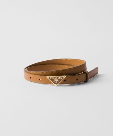 Saffiano leather belt