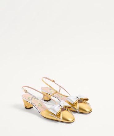 BOWOW SLINGBACK PUMPS IN LAMINATED NAPPA 45MM