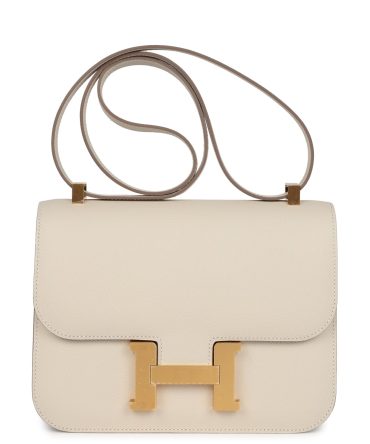Hermes Constance 1-24 Craie Epsom Brushed Gold Hardware