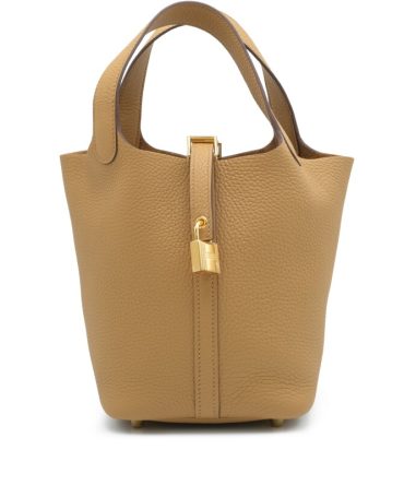 Hermes Biscuit Clemence Picotin Lock 18 Gold Hardware