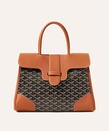 Goyard Saigon Tote Black & Brown Goyardine Canvas Palladium Hardware