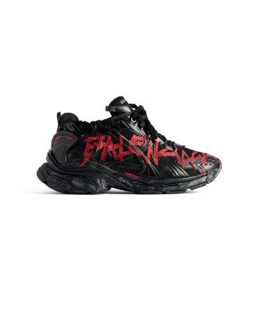 Mens Runner Graffiti Sneaker in Black