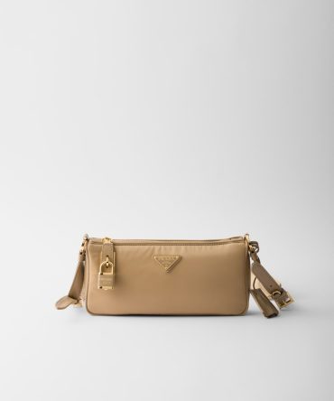 Small Re-Nylon and Leather Shoulder Bag