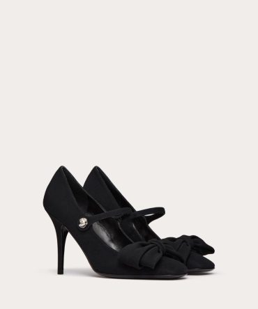 VALENTINO GARAVANI BOWJANE MARY-JANE PUMPS IN CREPE FABRIC 100MM