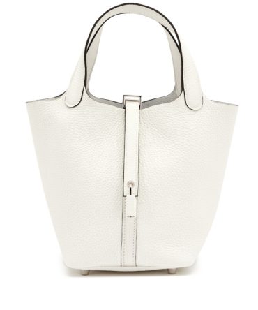 Hermes New White Clemence Picotin Lock 18 Palladium Hardware